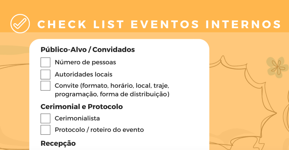 Check list eventos internos